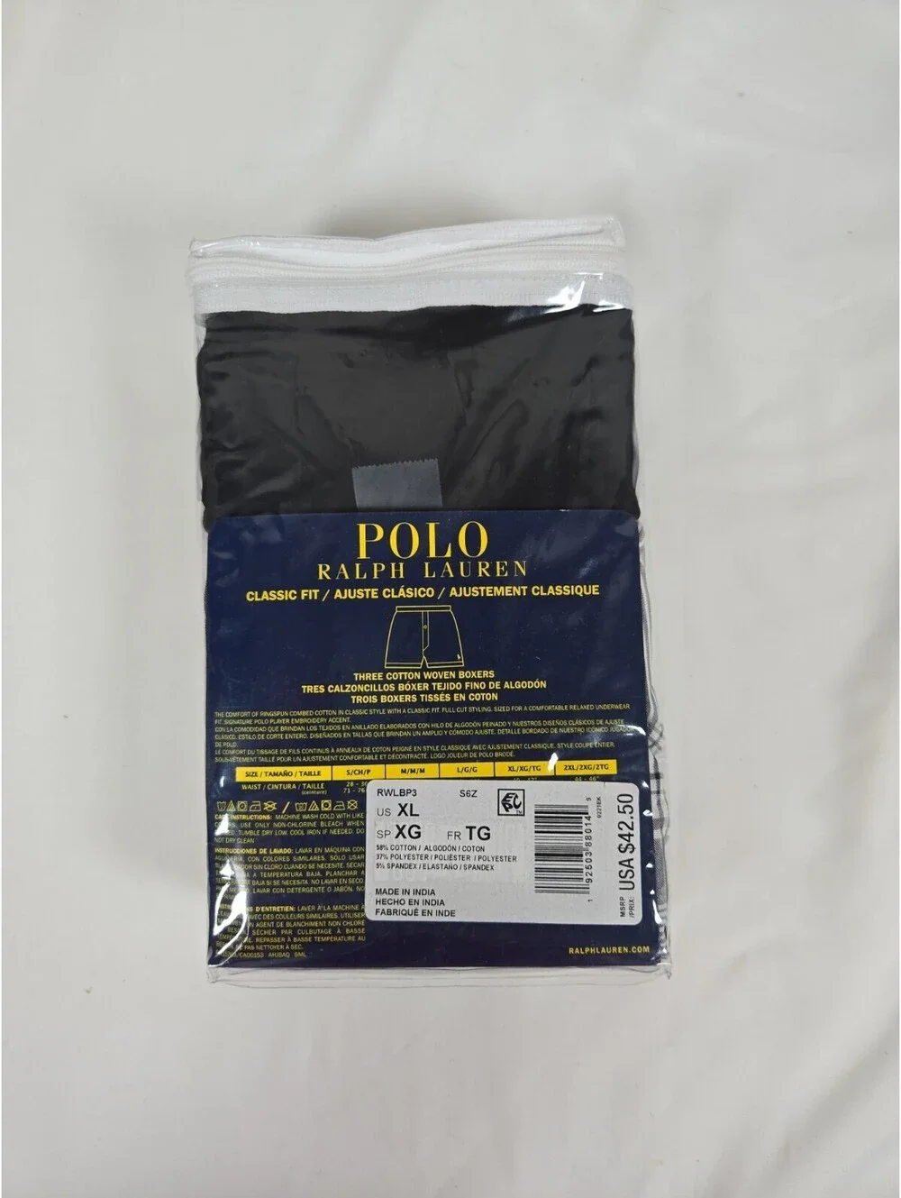 Polo Ralph Lauren Classic Fit Cotton Woven Boxers Sz XL Mix 3 Pack